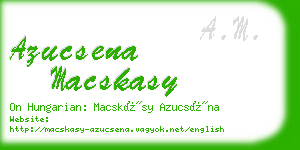 azucsena macskasy business card